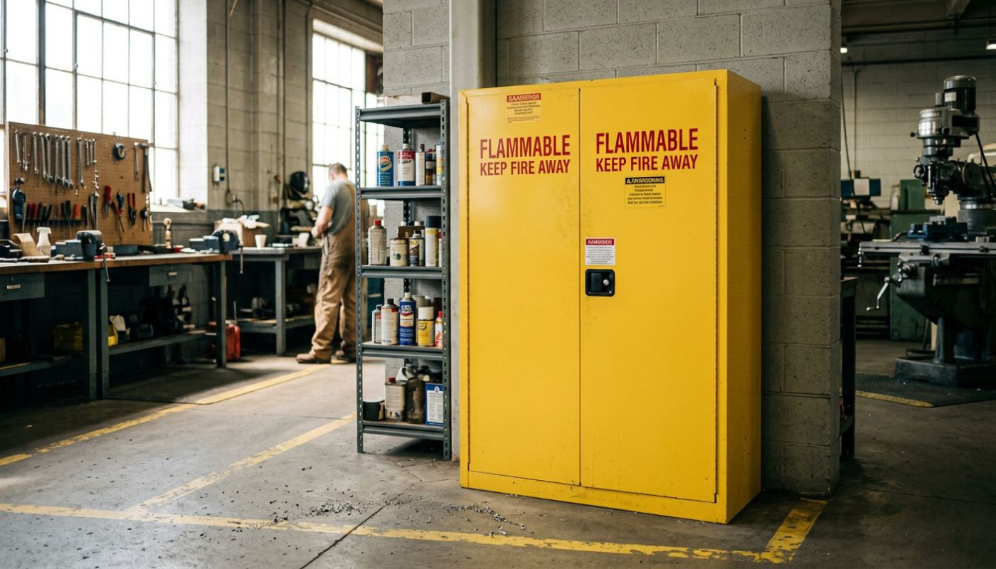Choisir et installer une armoire pour inflammables dans un atelier